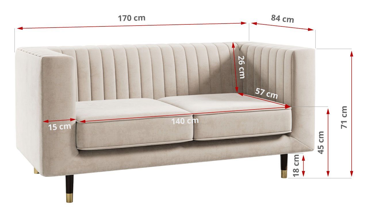 MKS MÖBEL Sofa ELMO 3 2 1, Möbelset mit hohen Beinen, im modischen Stil, Loungemöbel