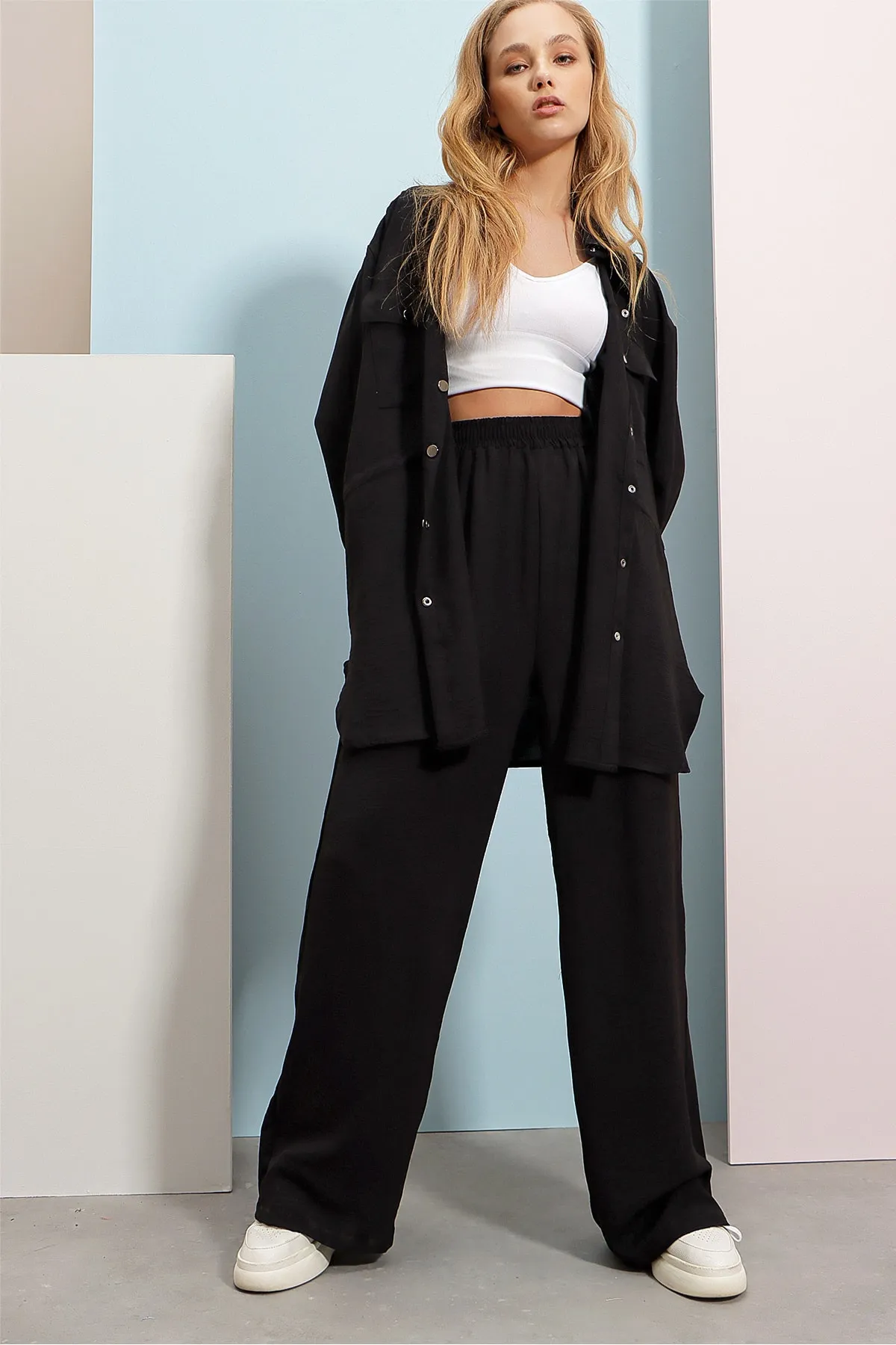 Trend Alaçatı Stili  Zweiteiler - Schwarz - Regular Fit