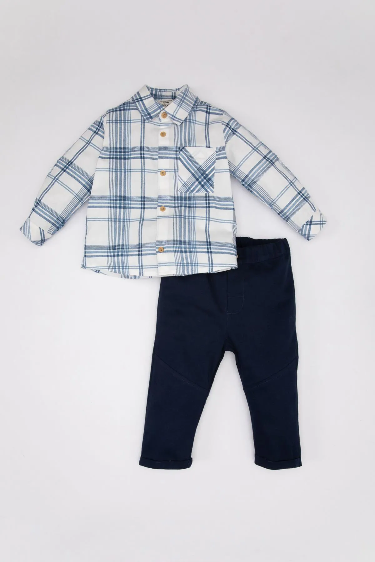 DeFacto  Baby Jungen Kariertes Twill-Hemdhose-Set, 2 Stück, C3600a524sp