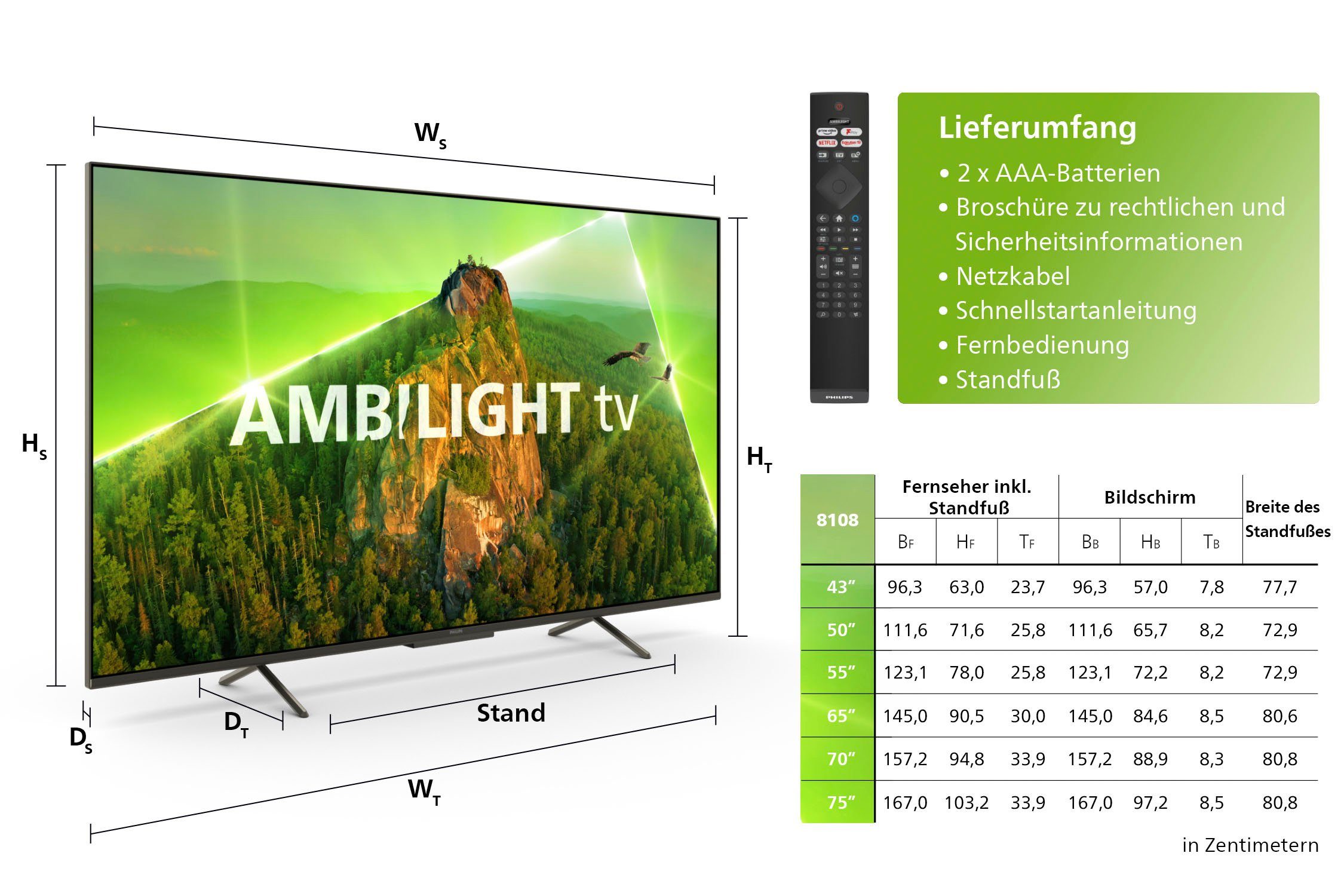 Philips 75PUS8108/12 LED-Fernseher (189 cm/75 Zoll, 4K Ultra HD, Smart-TV)