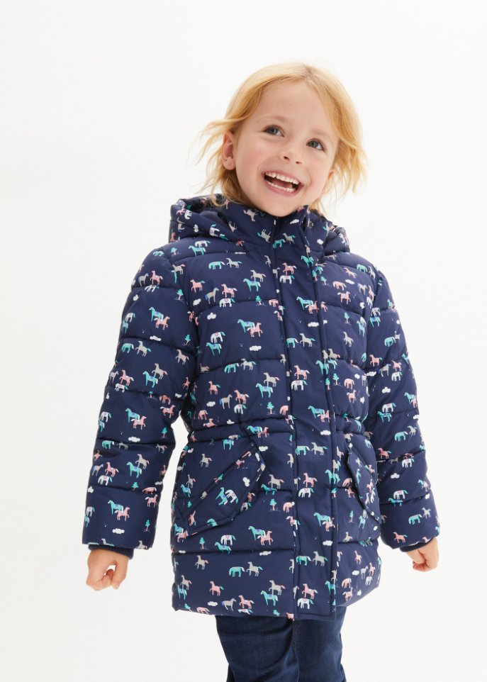 Mädchen Winterjacke mit Pferden, wasserabweisend und winddicht