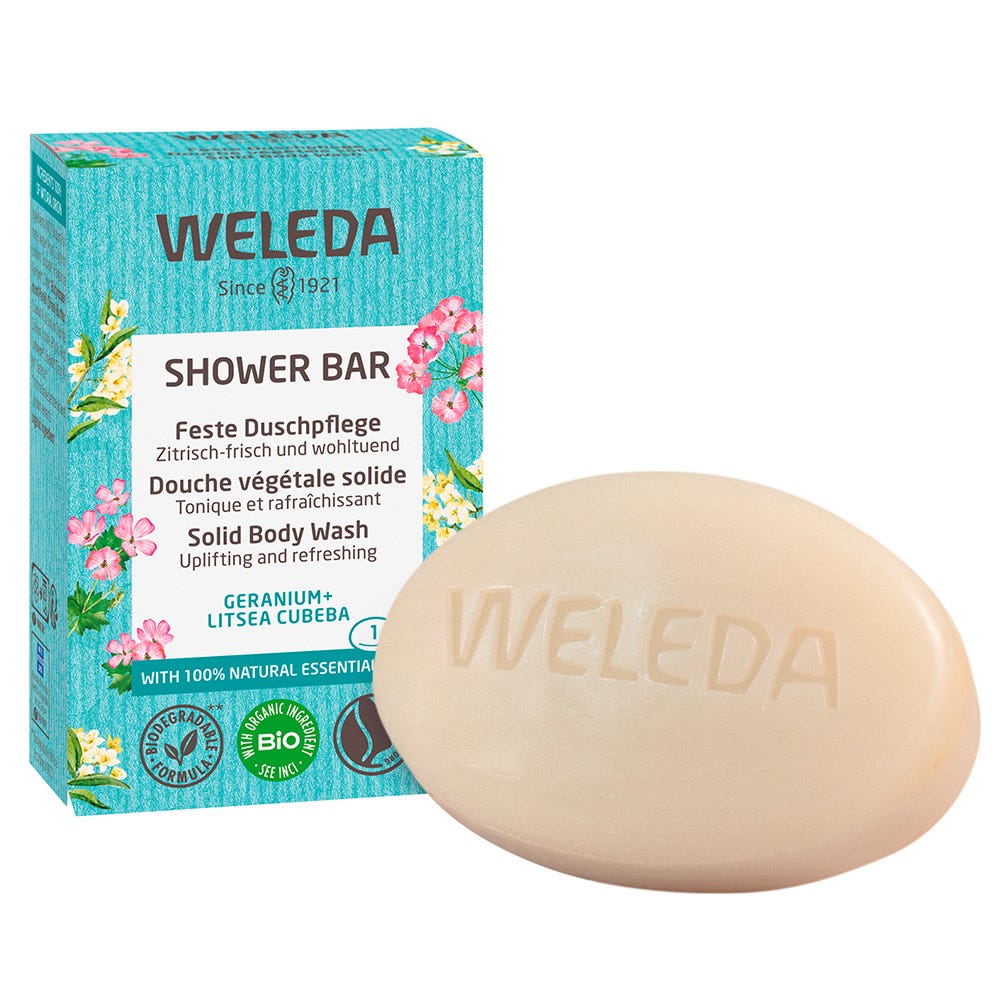 Weleda Shower Bar feste Dusche Geranium + Litsea Cubeba 75 g