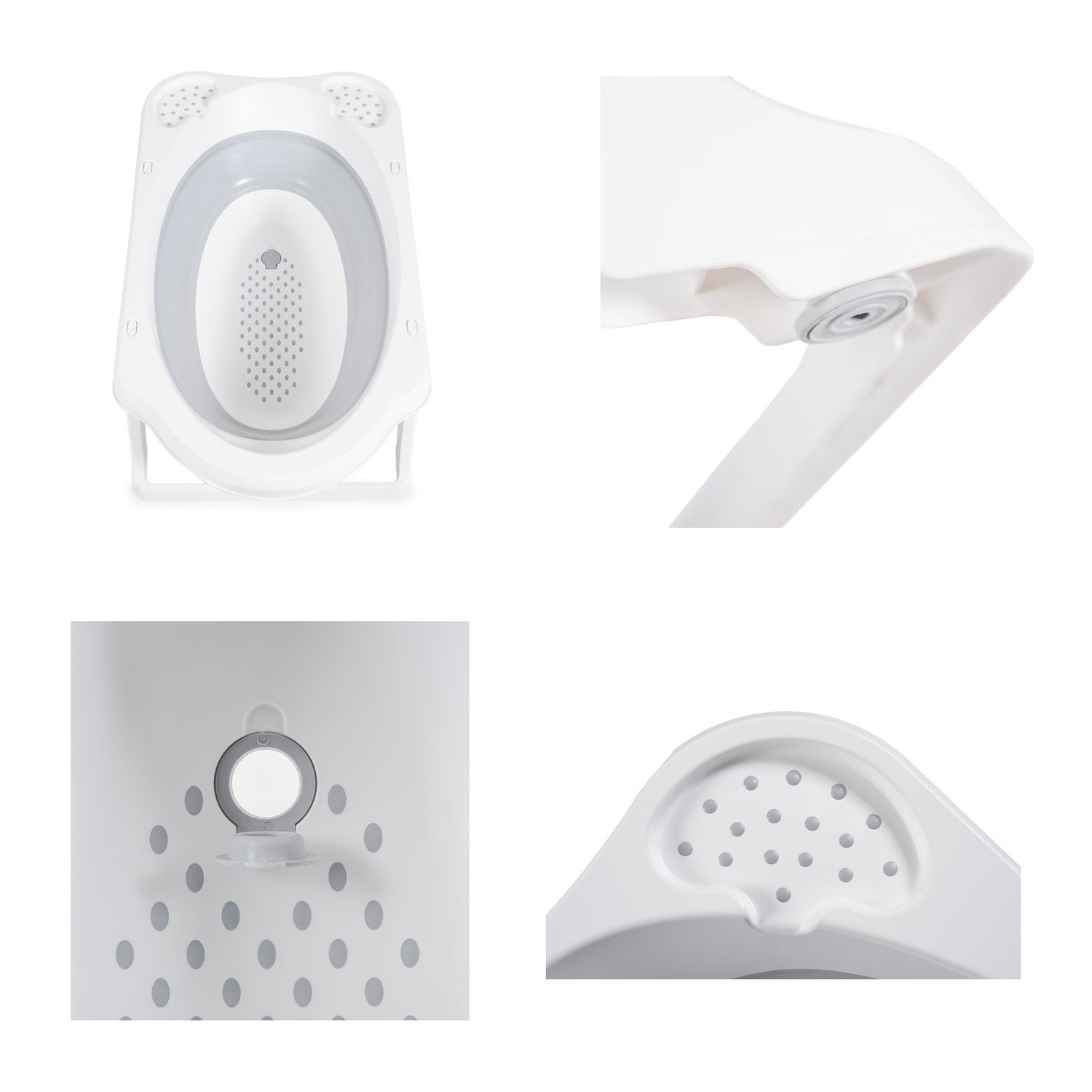 Cangaroo Babybadewanne Badewannen-Set Hawaii 4-teilig, 4-teilig faltbar Wasserablauf Ablagefächer Netz
