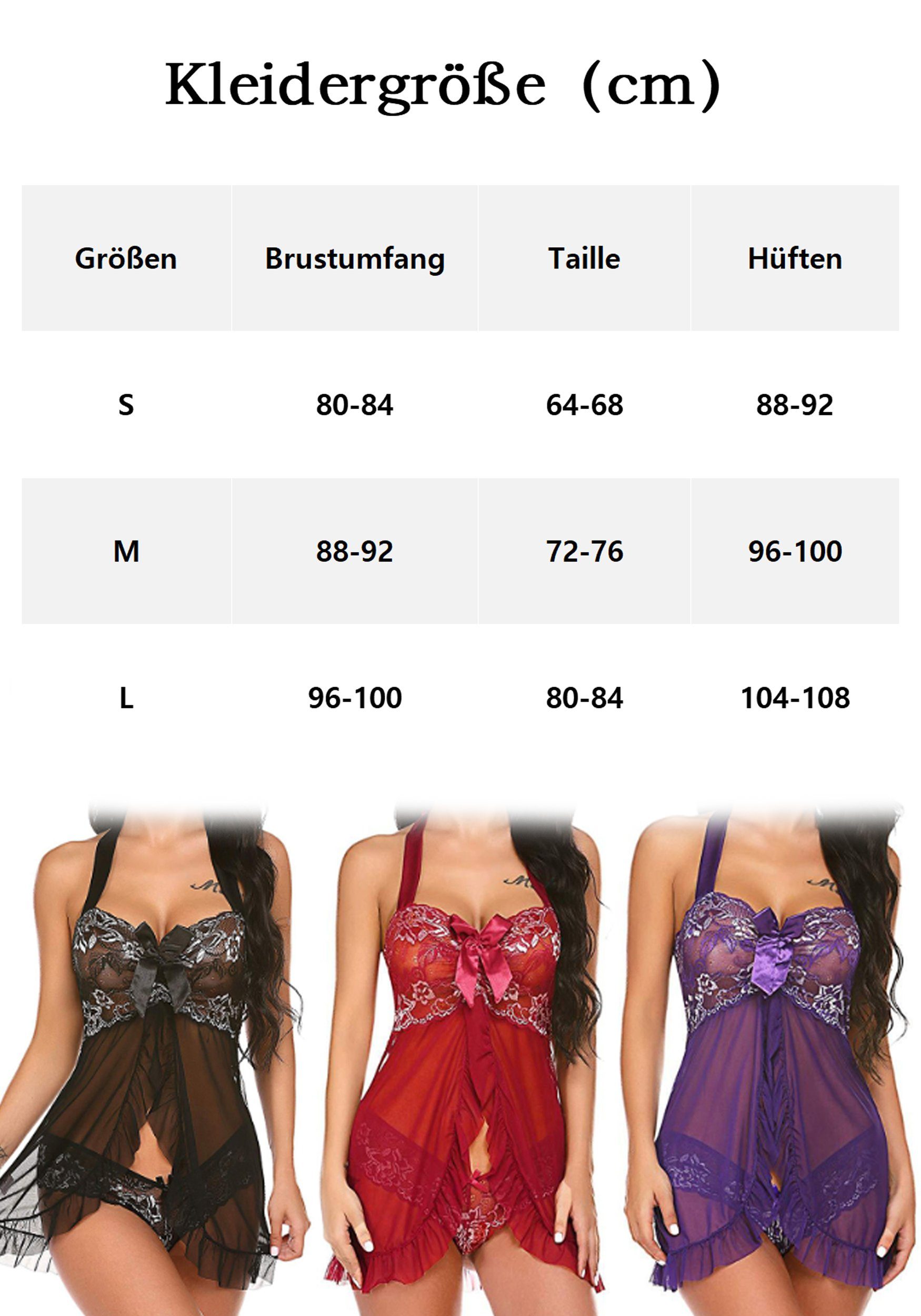 CAMILA Body Sexy Damen-Dessous-Set aus Spitze (1-tlg)
