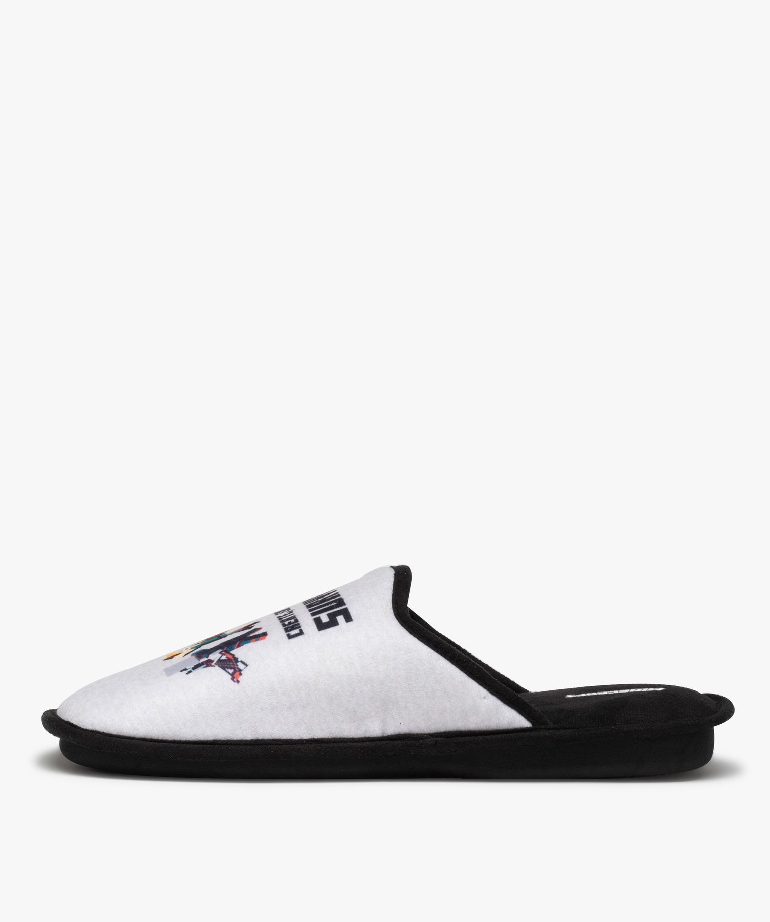 Chaussons homme mules en velours imprimé - Minecraft gris | GEMO