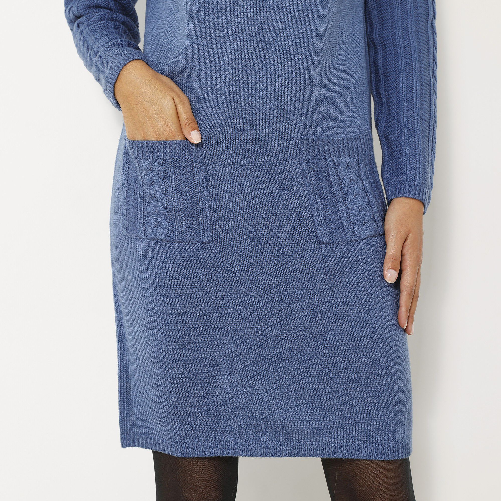 Robe pull maille torsadée