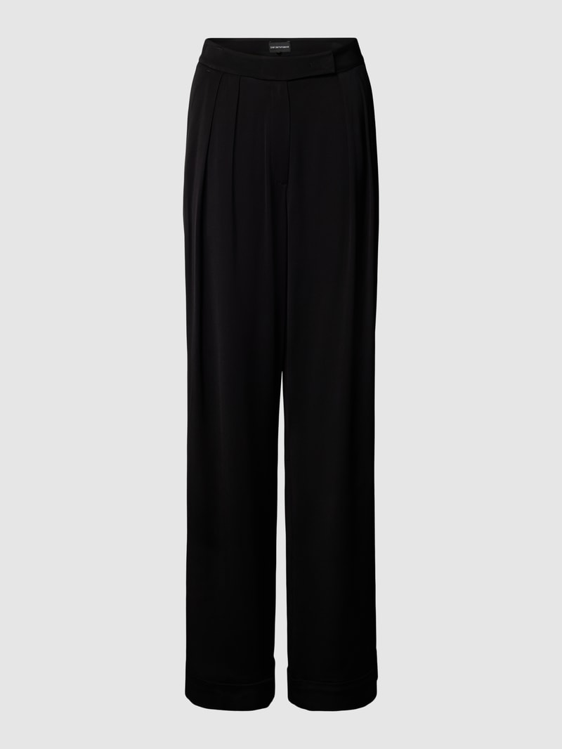 Stoffhose mit Aufschlag in schwarz