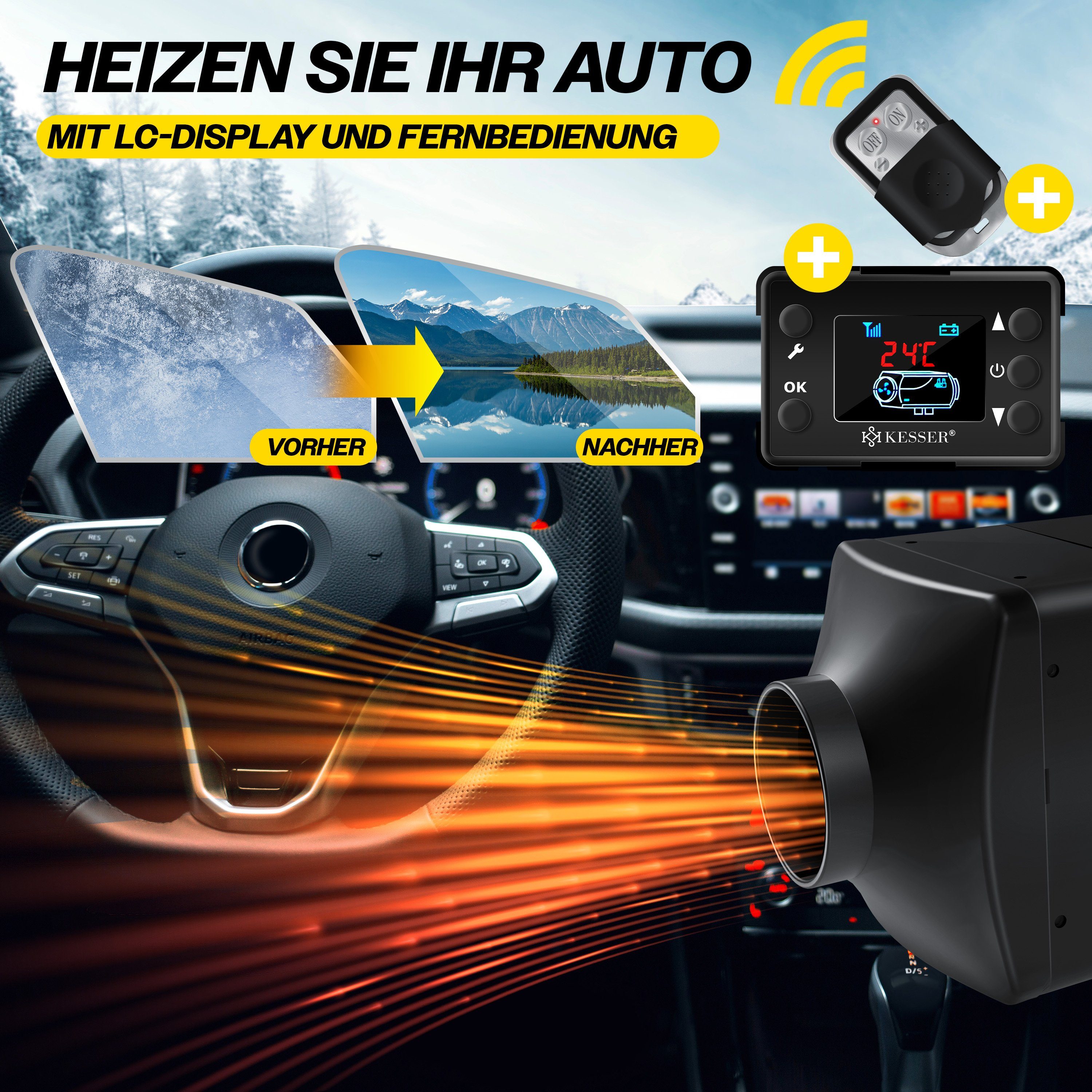 KESSER Heizgerät, 5000 W, Standheizung 5 & 8KW für Diesel +LCD-Display Fernbedienung
