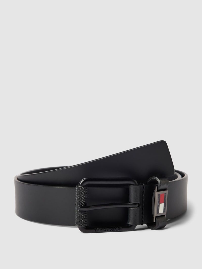 Gürtel aus Büffelleder mit Label-Detail Modell 'ROLLER BUCKLE' in schwarz