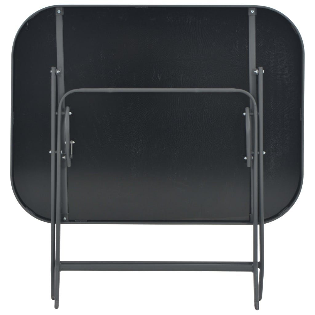 vidaXL Gartentisch Klappbarer Gartentisch Grau 100 x 75 x 72 cm Glas und Stahl