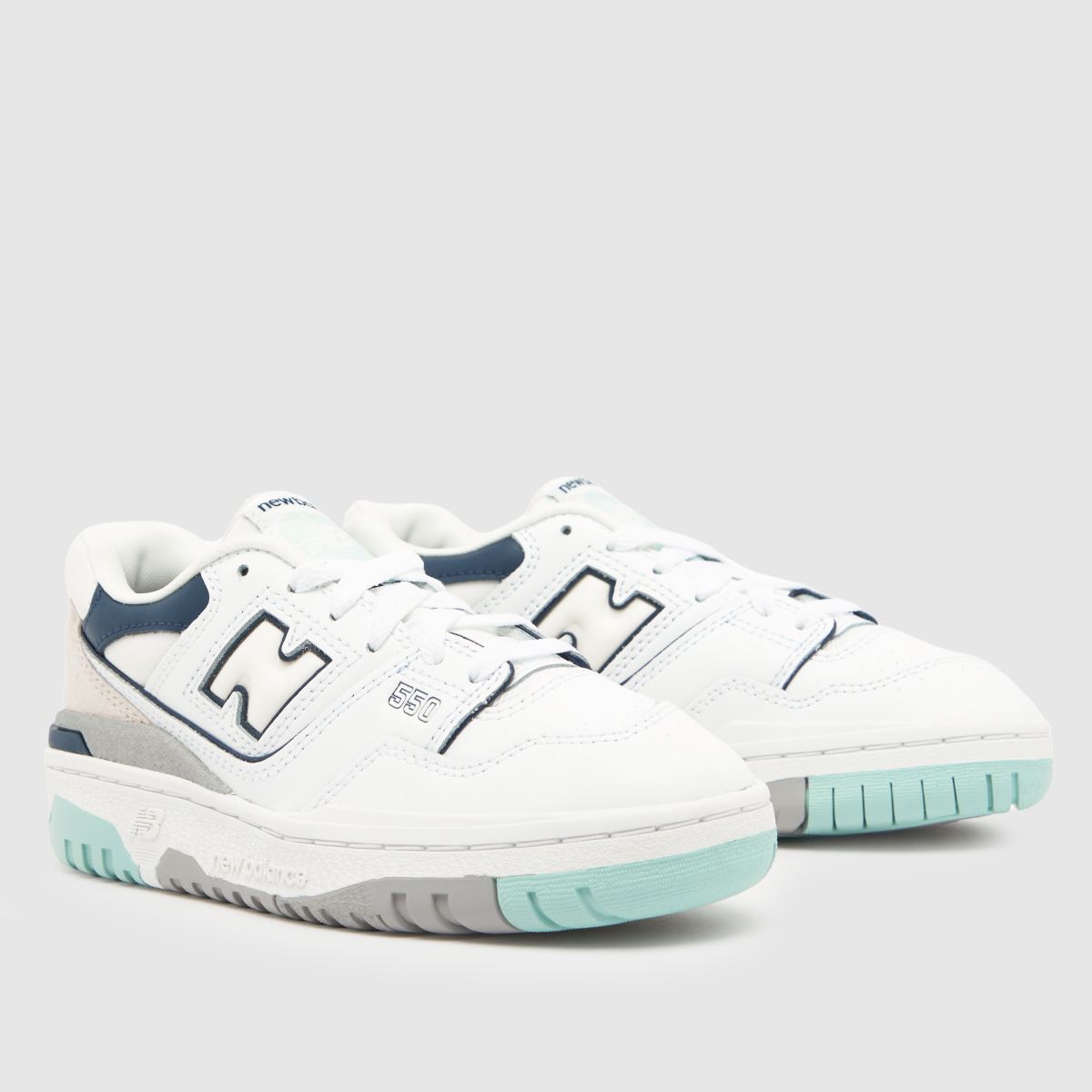 New Balance vita och marinblå 550 Youth-träningsskor
