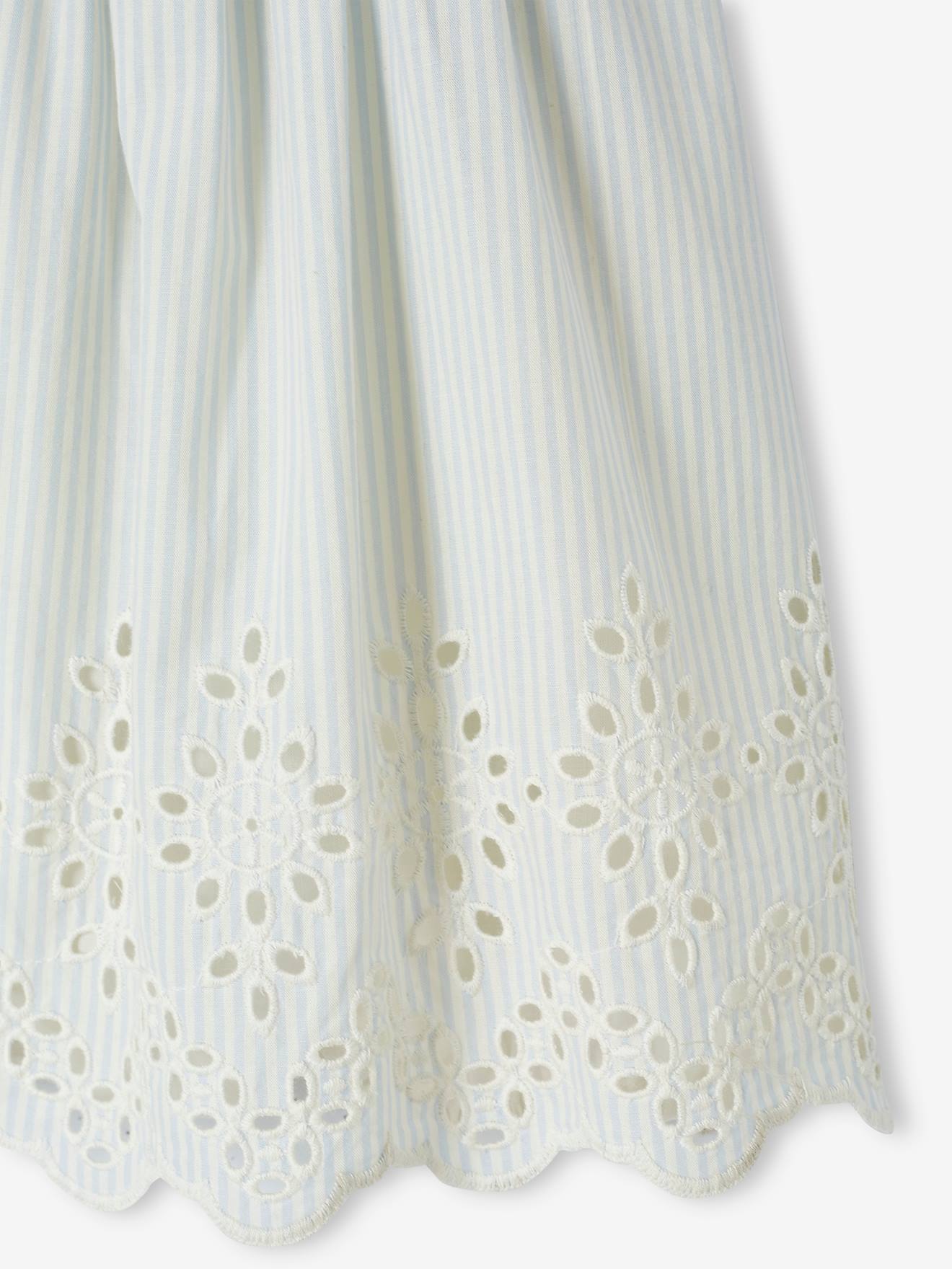 Robe de cérémonie bébé avec body bleu ciel