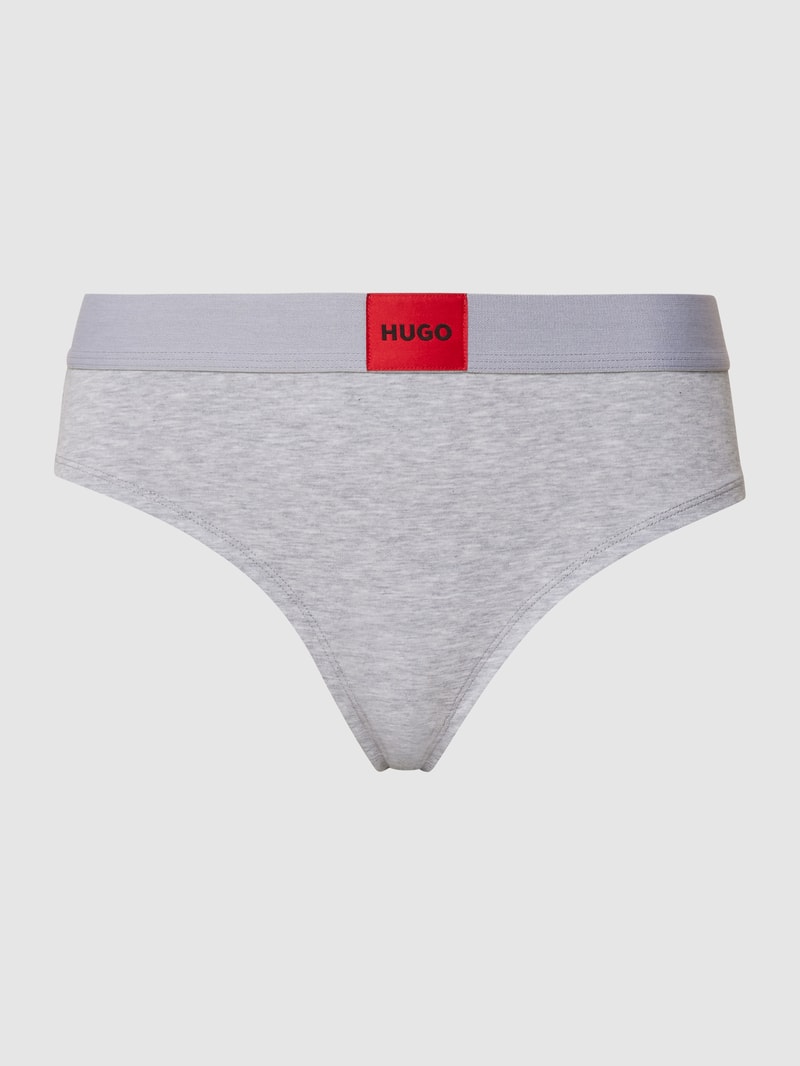 Slip mit Label-Patch in silber meliert