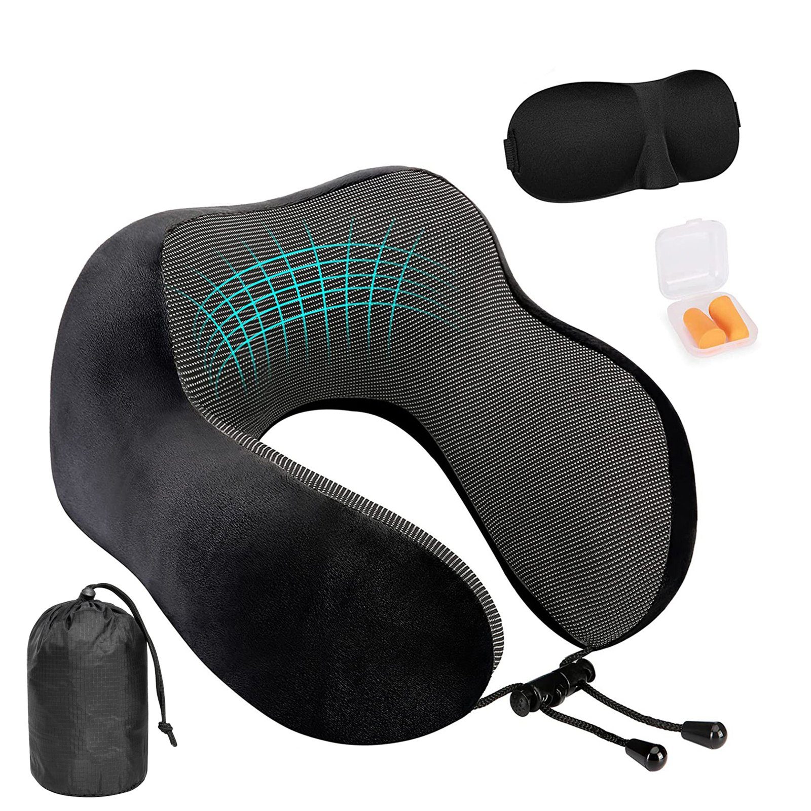 CALIYO Nackenkissen Nackenkissen, Nackenhörnchen Memory Foam, Ergonomisch Gestaltetes Reisekissen, Nackenkissen Reise