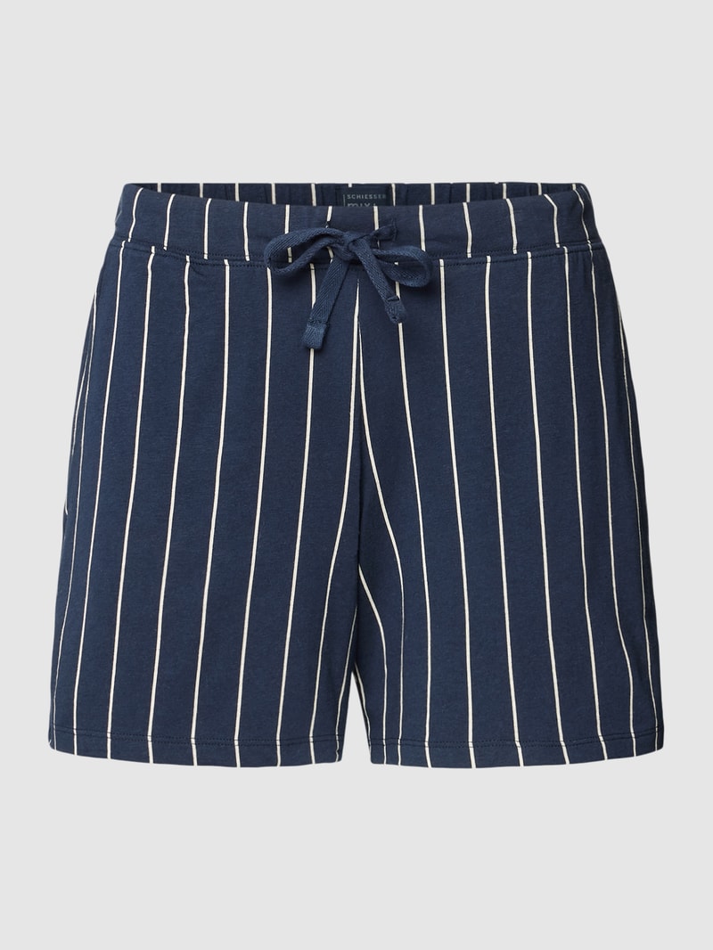 Pyjama-Shorts mit Allover-Muster in marineblau