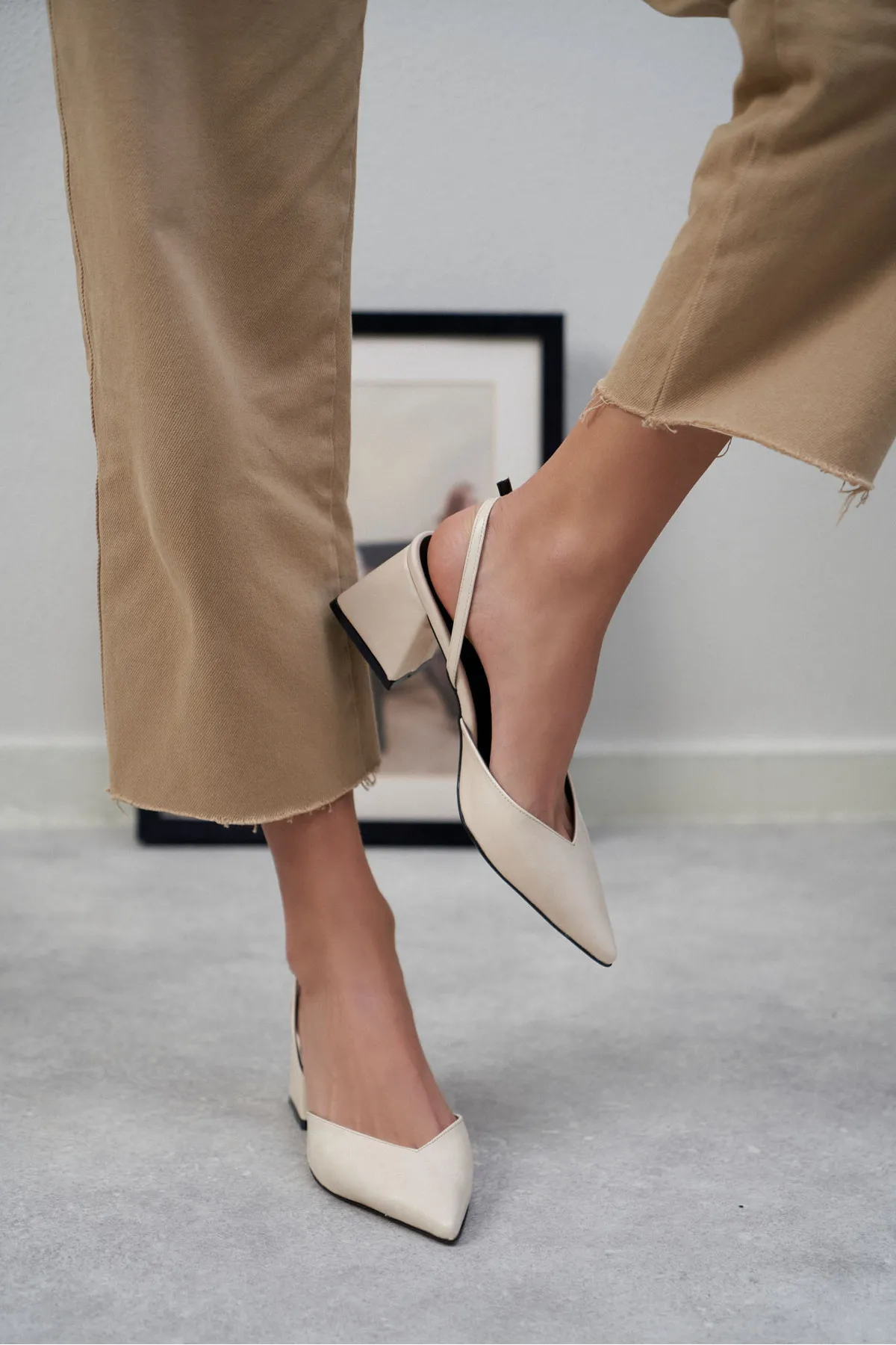 NİŞANTAŞI SHOES  High Heels - Beige - Blockabsatz