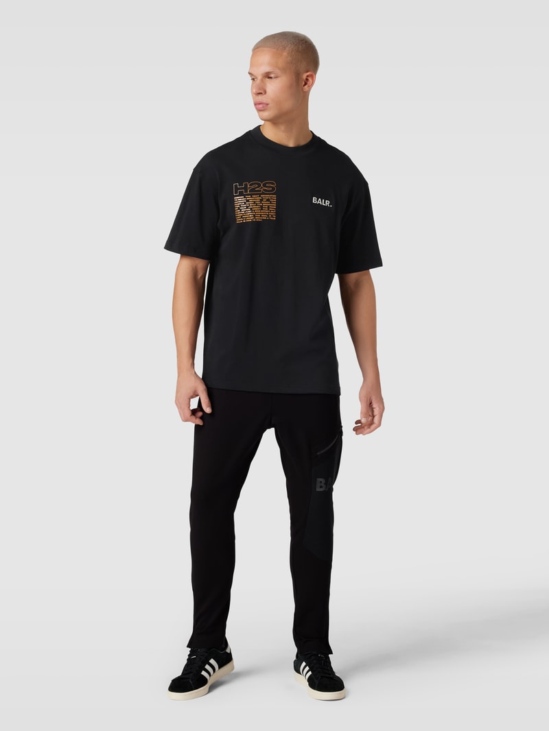 T-Shirt mit Statement-Print Modell 'Joey' in schwarz