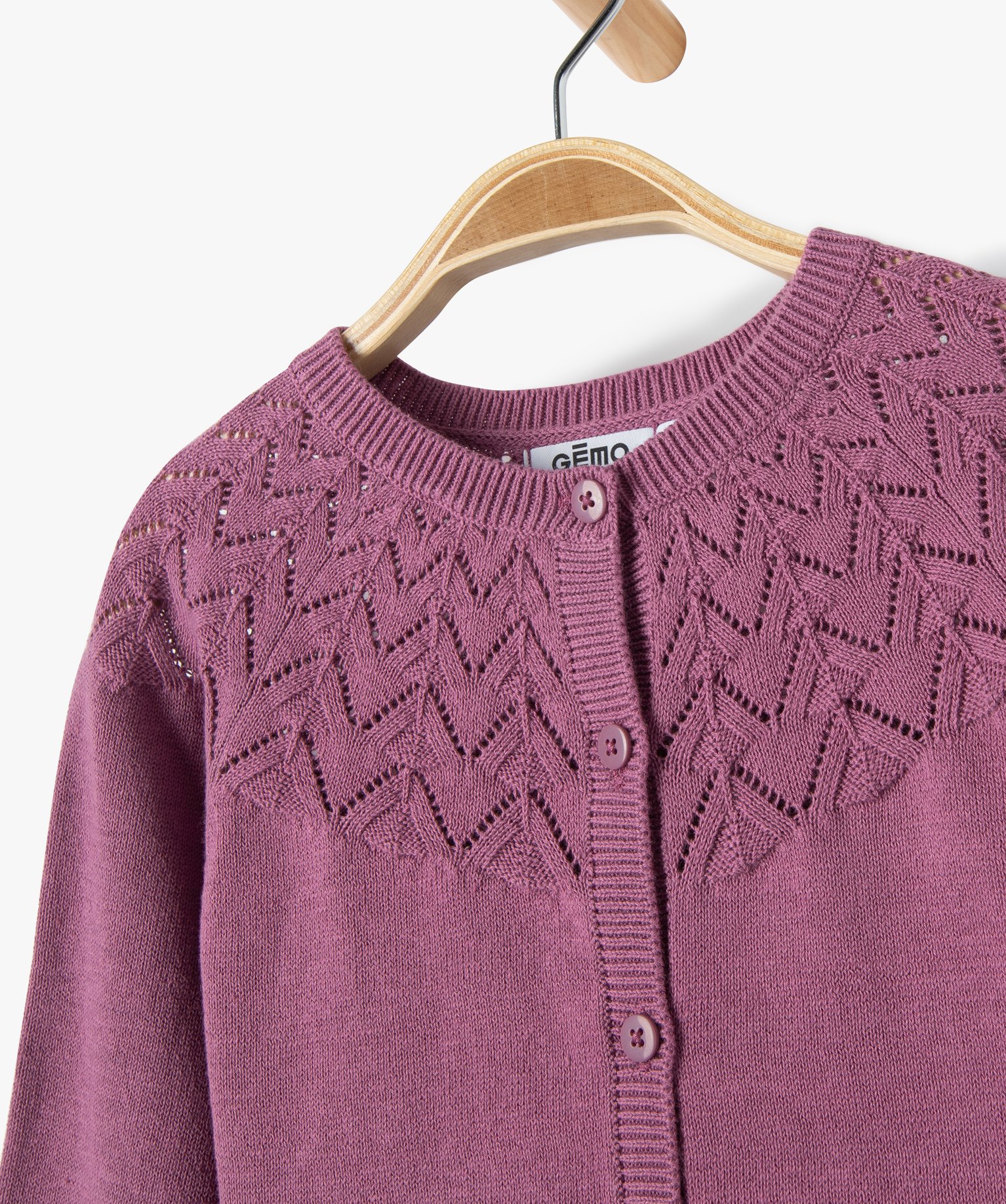 Gilet bébé fille en maille fantaisie violet | GEMO