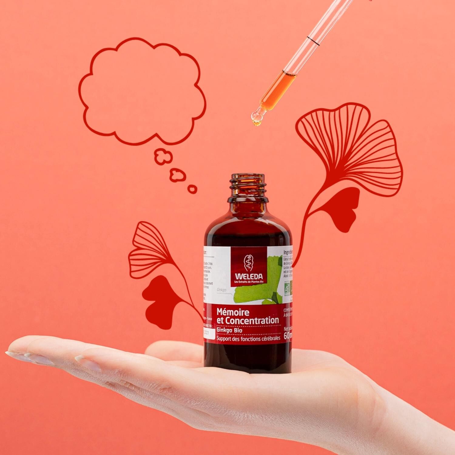 Weleda EPB® Ginkgo Bio Mémoire et Concentration - Complément Alimentaire Naturel - 60 ml