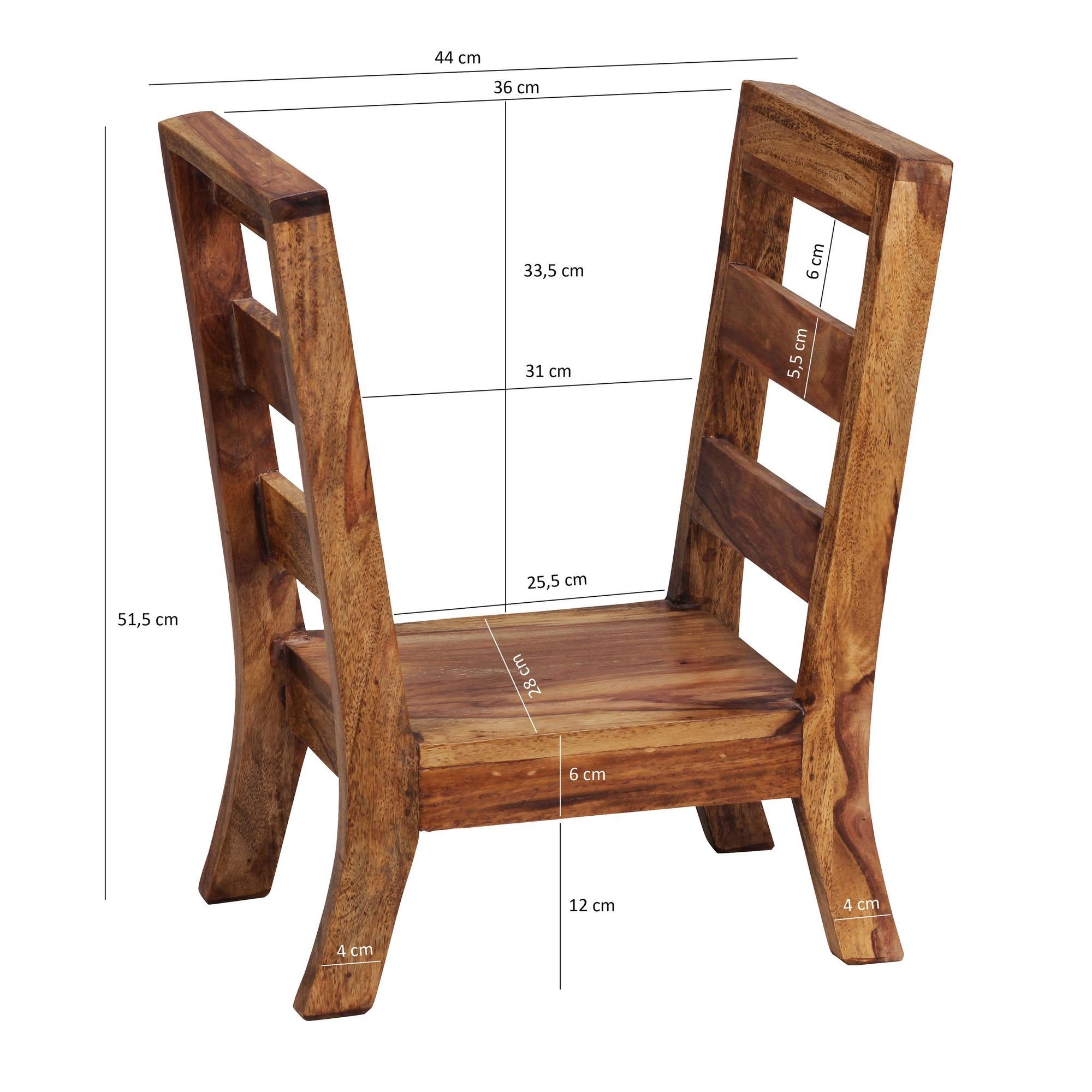 FINEBUY Zeitungsständer FB37327 (Zeitungshalter Sheesham Massivholz 44x51,5x28 cm), Zeitschriftenhalter Modern, Prospekthalter