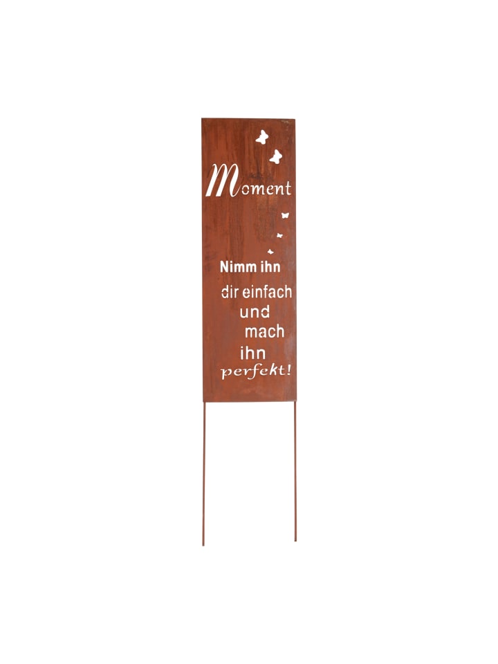 UNUS Gartenschild Rost Moment Spruch in Braun günstig kaufen