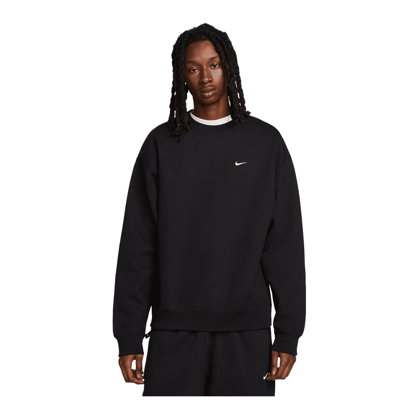 Nike Fleece Solo Swoosh Crew Sweatshirt Schwarz F010