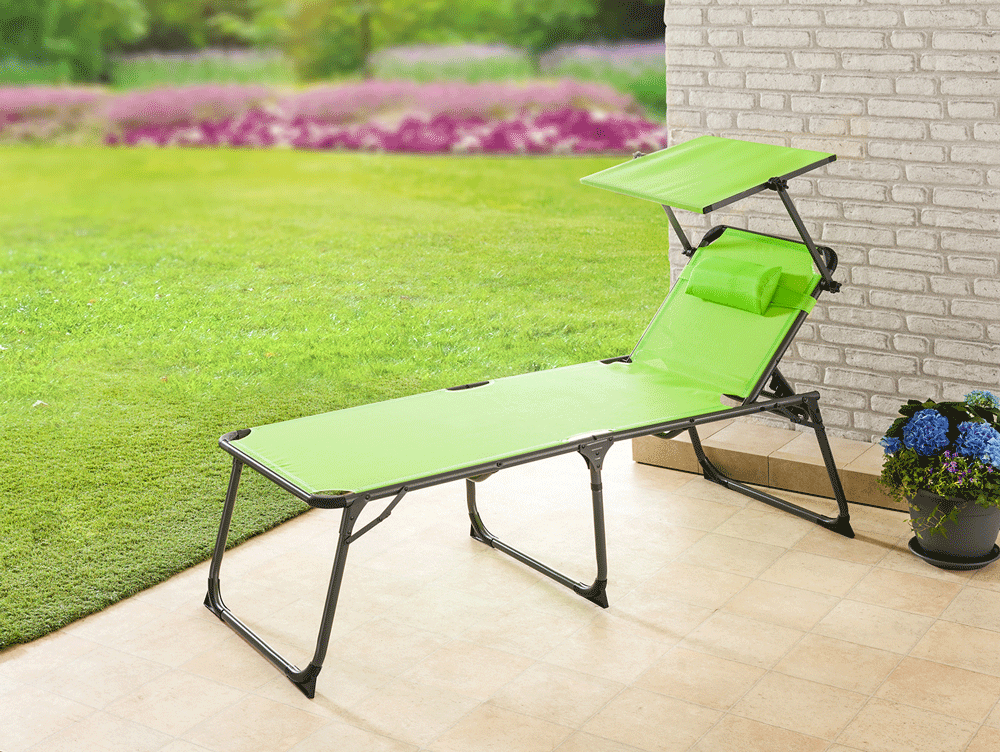Solax Sunshine XXL Alu-Komfort-Sonnenliege inkl. Kissen - Apfelgrün