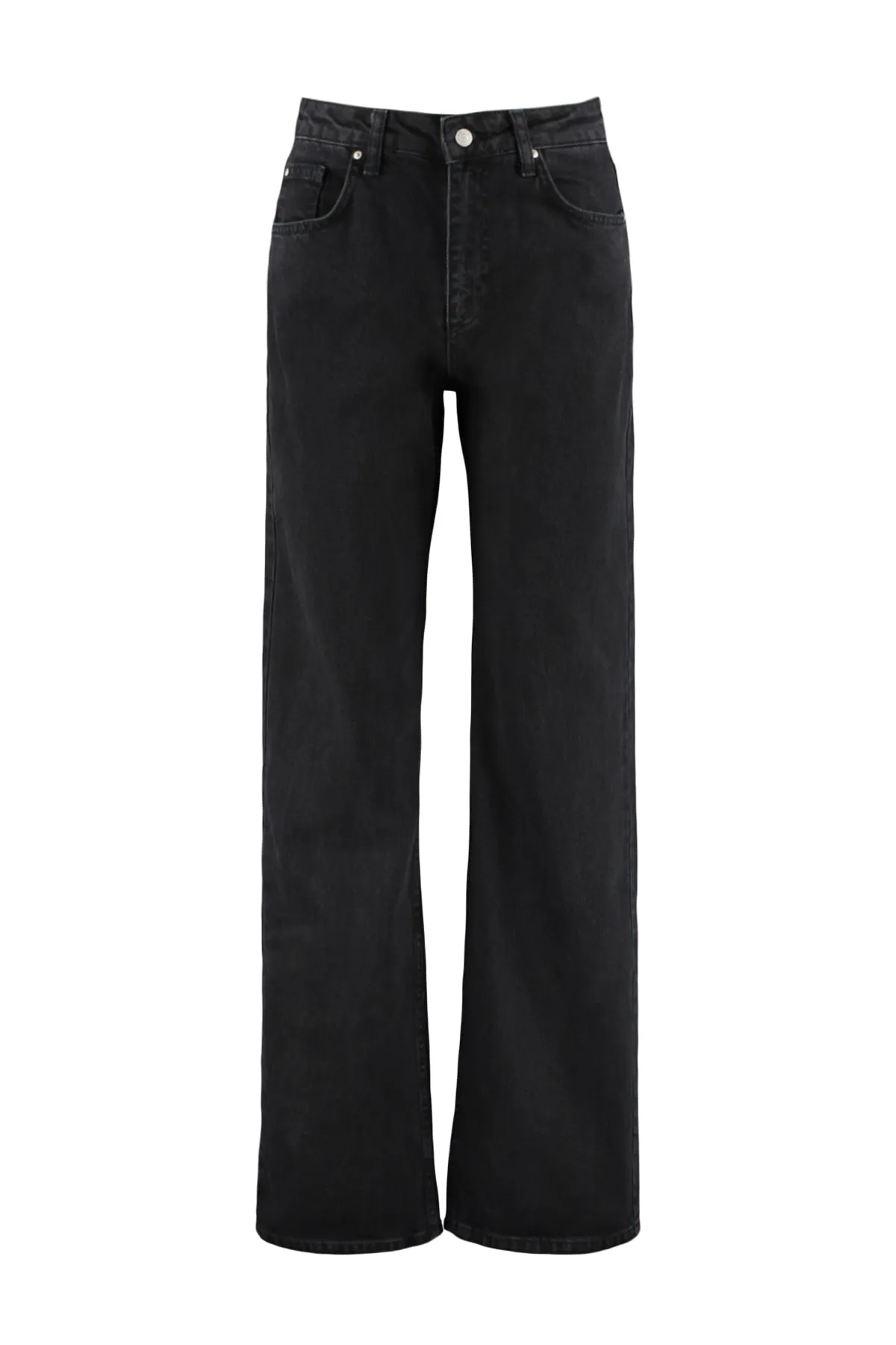 Trendyol Collection  Schwarze Jeans mit hoher Taille und weitem Bein TWOSS23JE00068