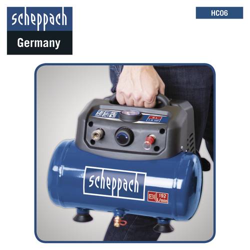 Scheppach 6 L Kompressor HC06 inkl. 5m Spiralschlauch