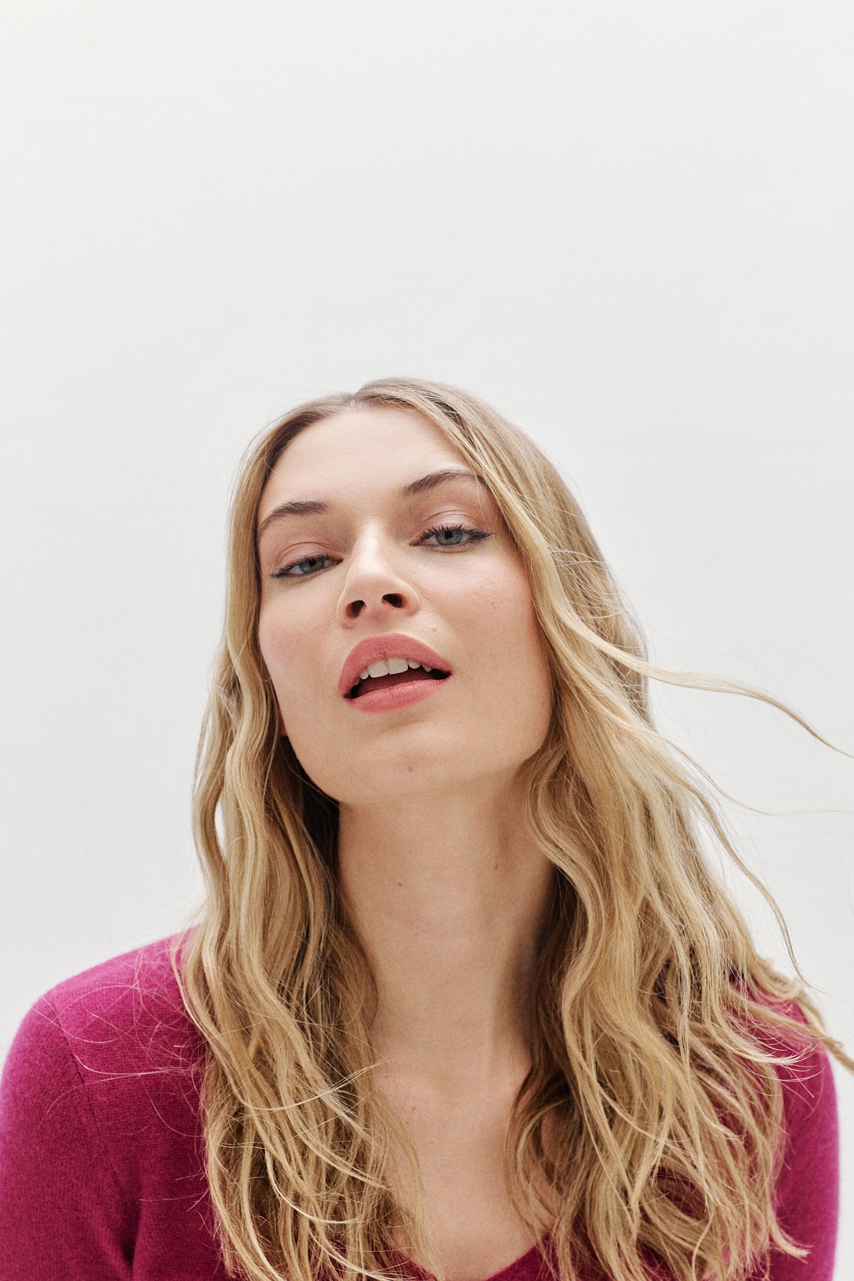 pull eva 100% cachemire rose cerise femme
