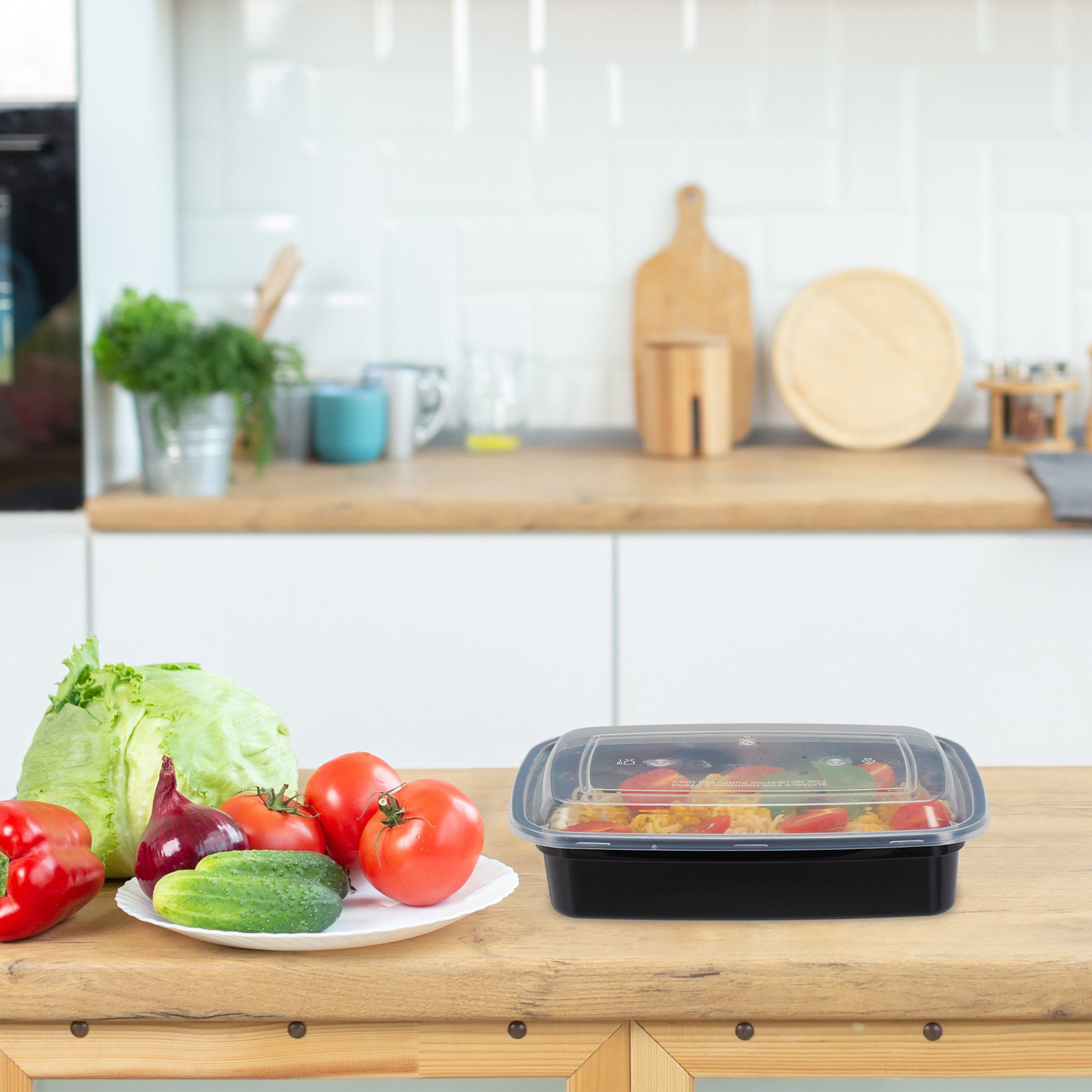 relaxdays Lunchbox 10er Set Meal Prep Boxen 1 Fach, Kunststoff