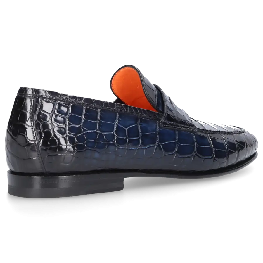 Santoni - Loafer 15609 Krokodilleder - blau
