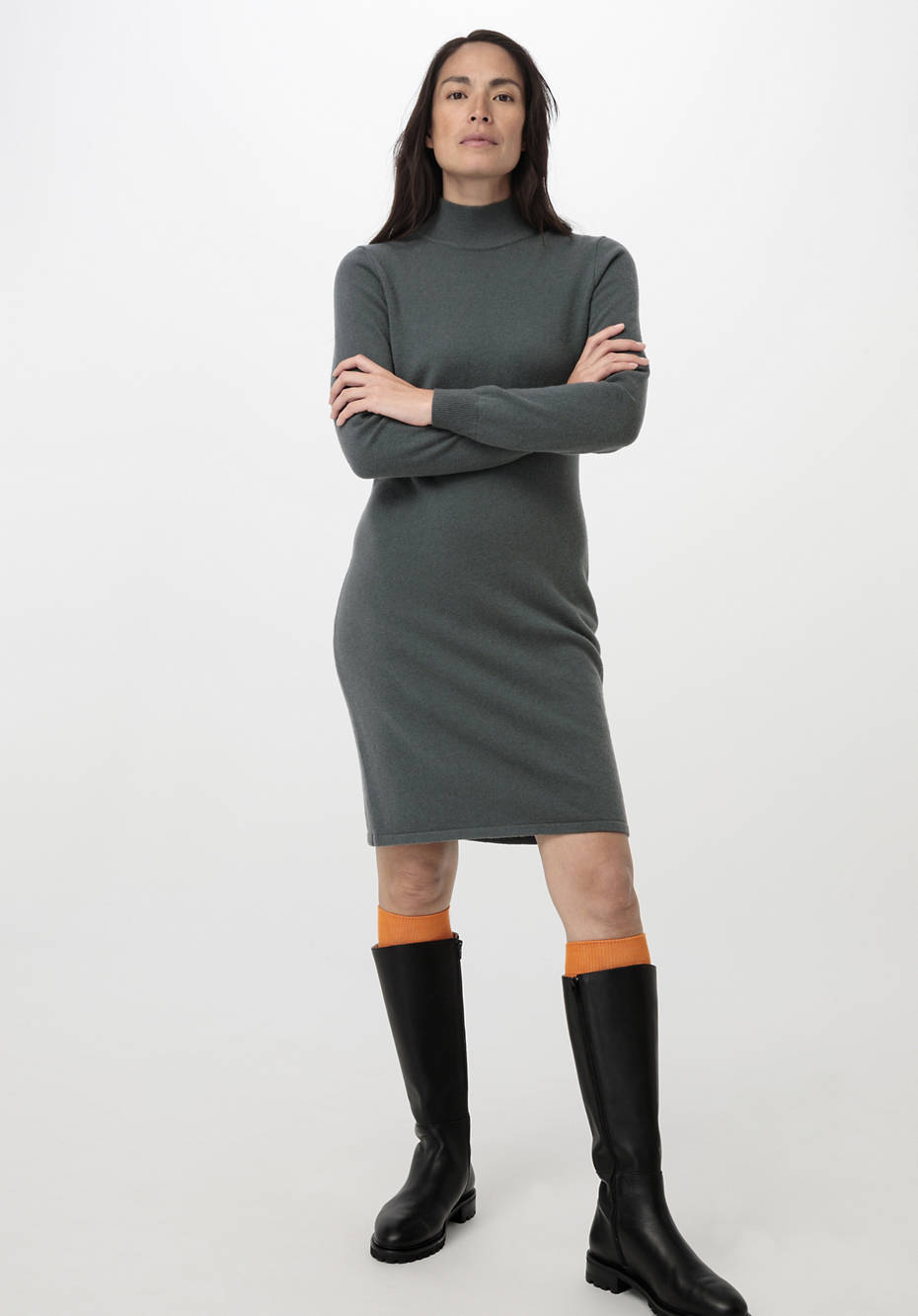 Strickkleid aus Bio-Merinowolle mit Kaschmir