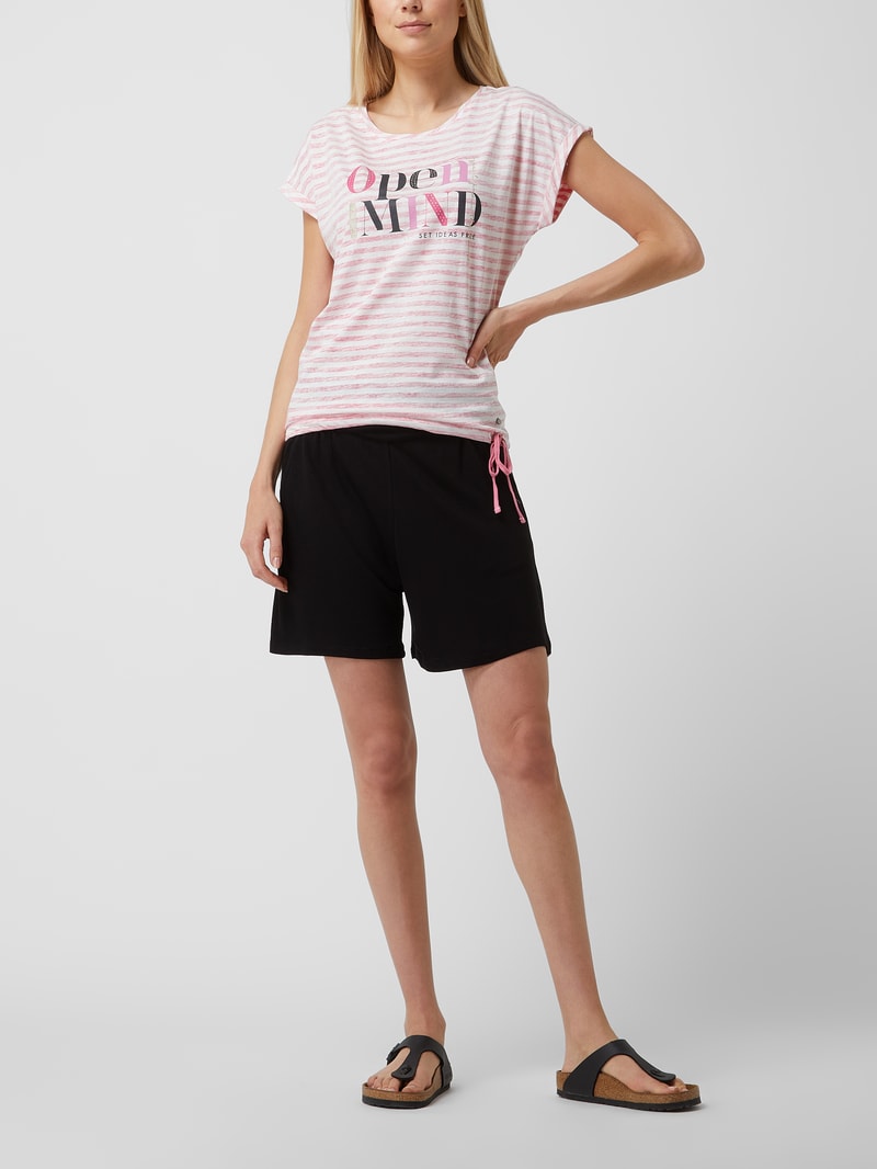 Shorts mit elastischem Bund Modell 'Dinah' in schwarz