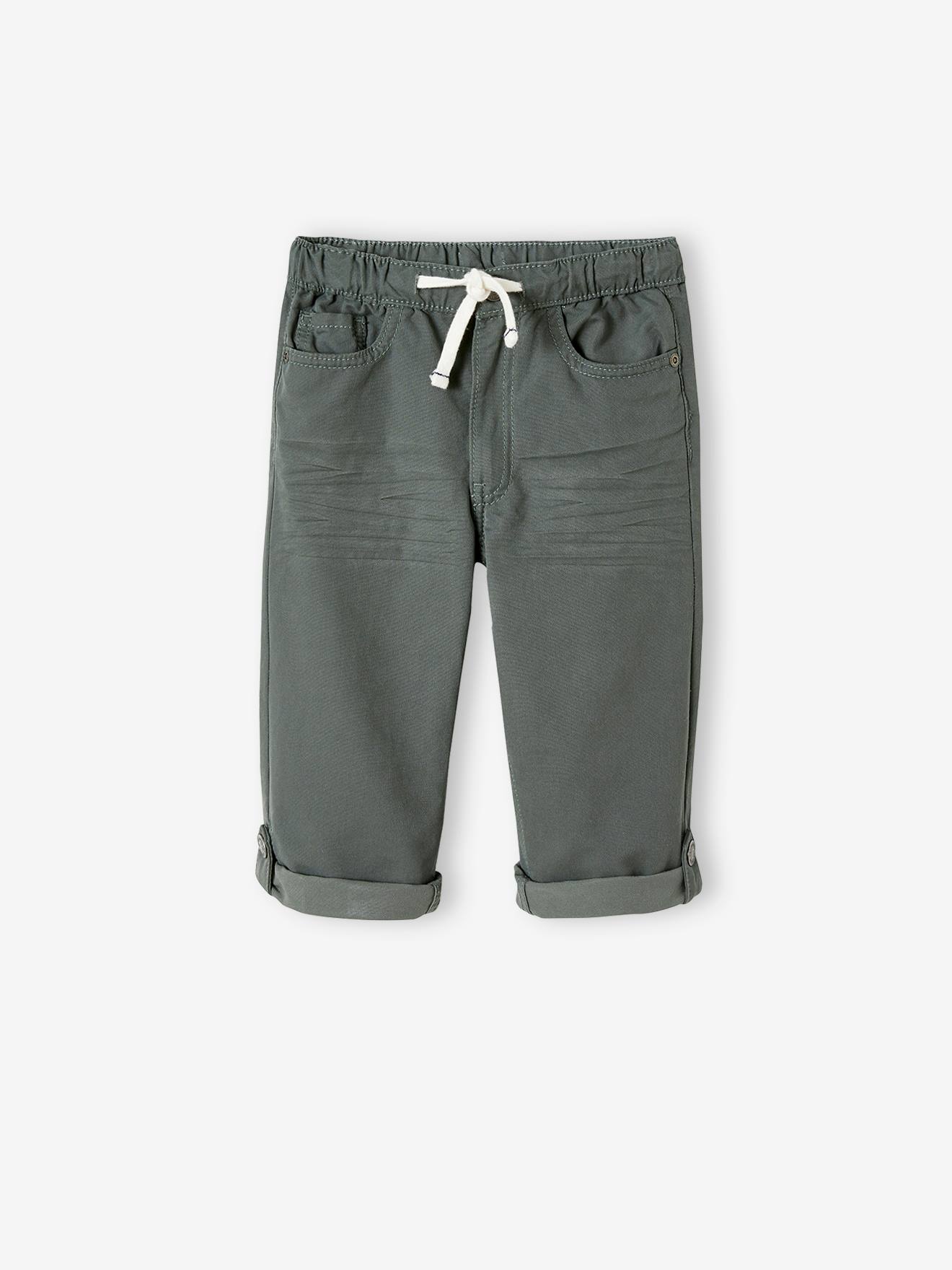 Vertbaudet Die UNVERWÜSTLICHE, robuste Jungen Hose zum Krempeln - dunkelkhaki