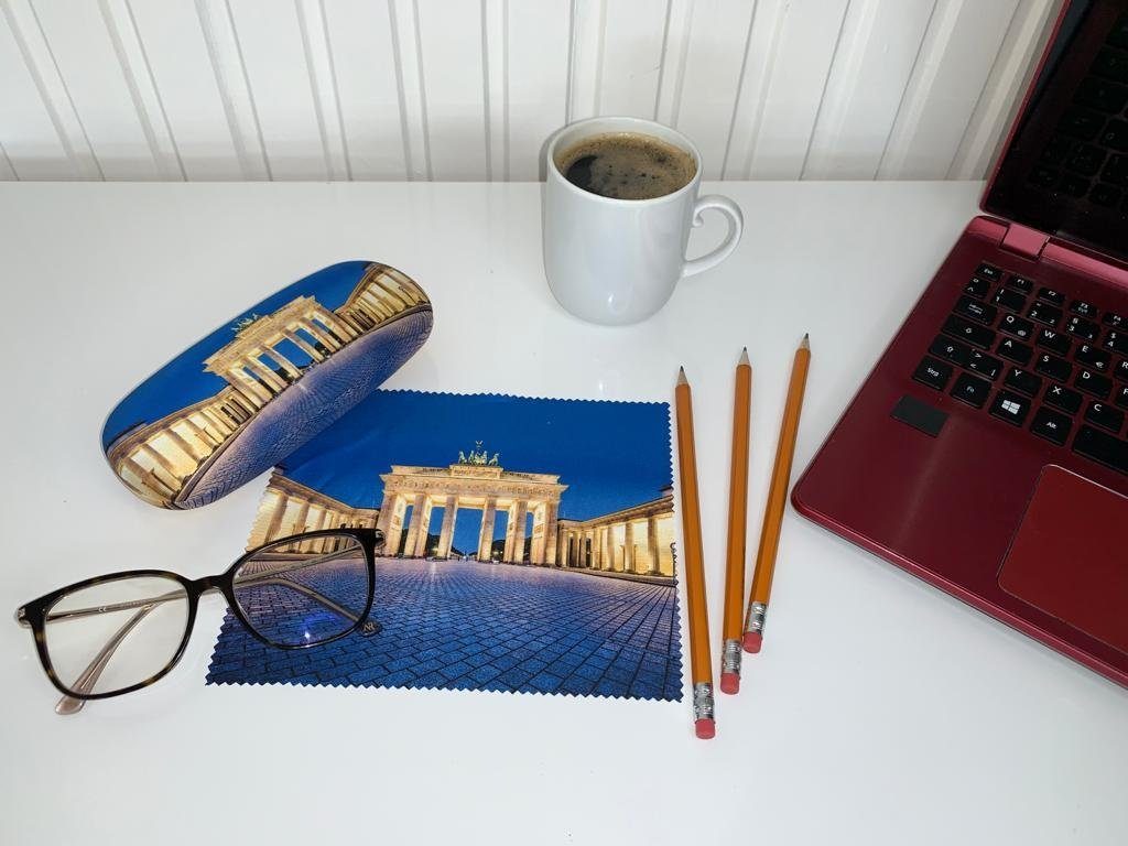 von Lilienfeld Brillenetui Brillenetui Brandenburger Tor Brillenputztuch Hardcase mit Stoffbezug, hochwertiges Putztuch mit demselben Motiv