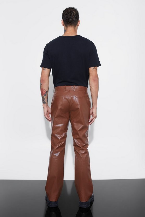 Slim-Fit PU-Schlaghose