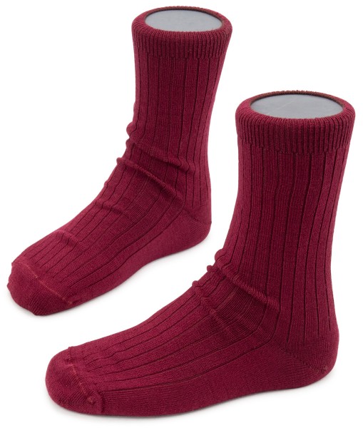 Steven kids ~ Strümpfe Merinowolle ~ Burgundy gerippt