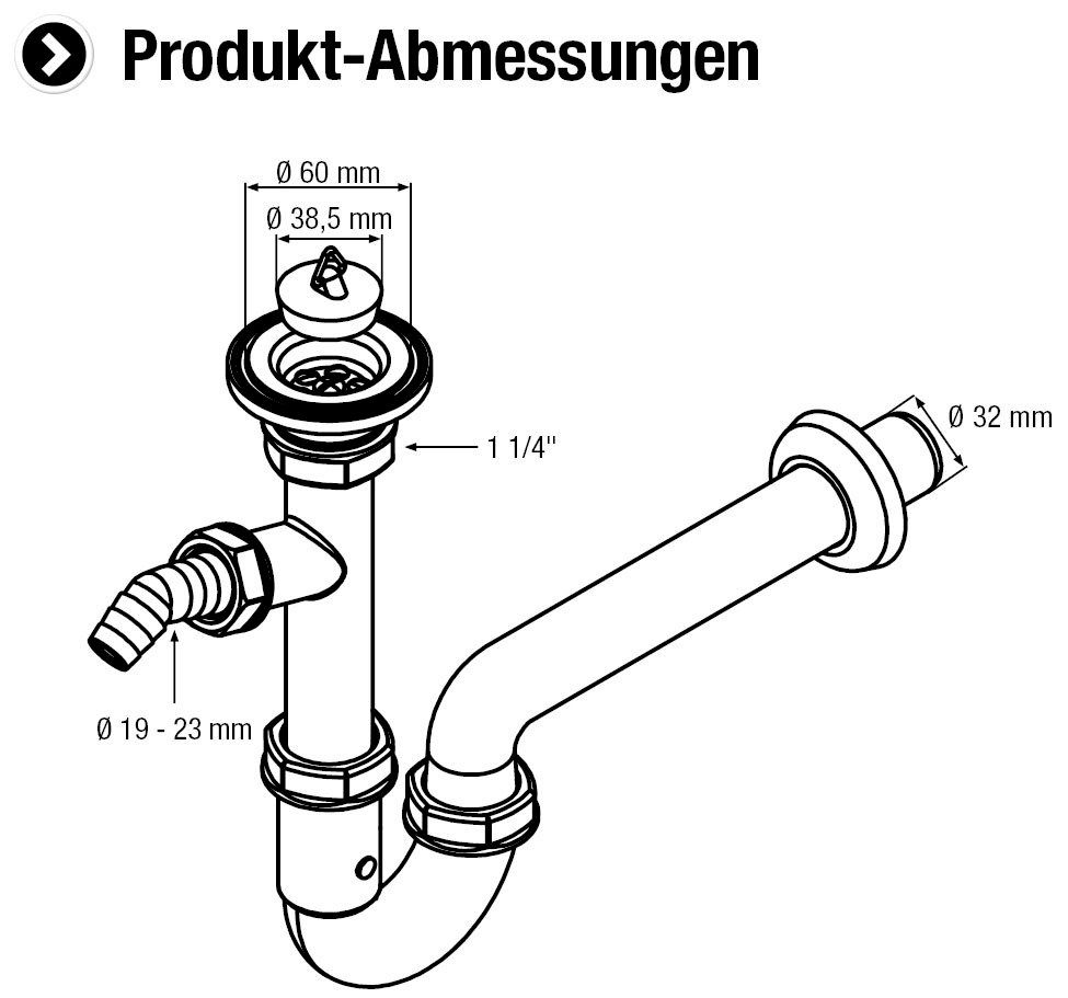 CORNAT Siphon REZYKLAT Waschbecken-Geruchsverschluss, aus Recycling Kunststoff