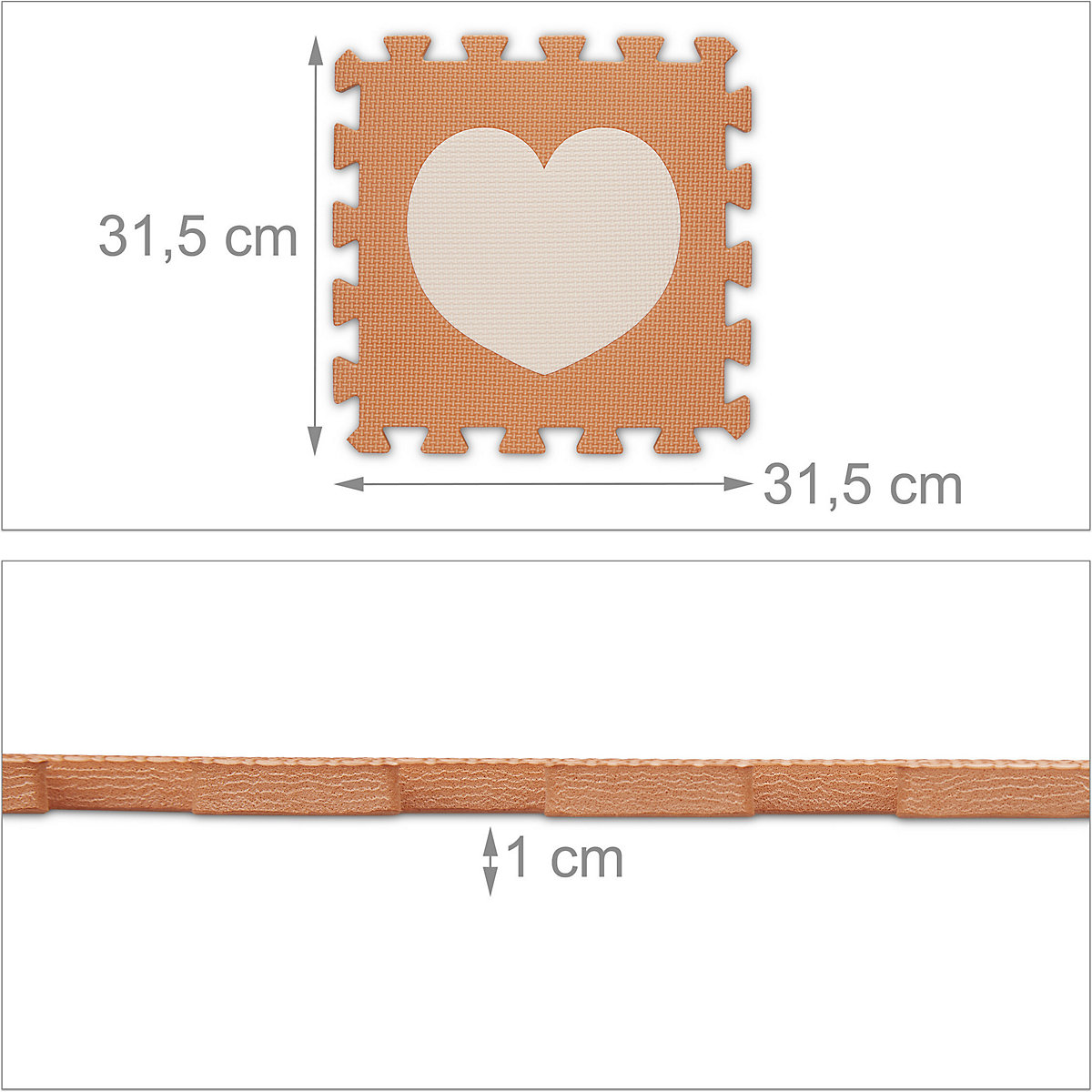 18-tlg. Puzzlematte Herz