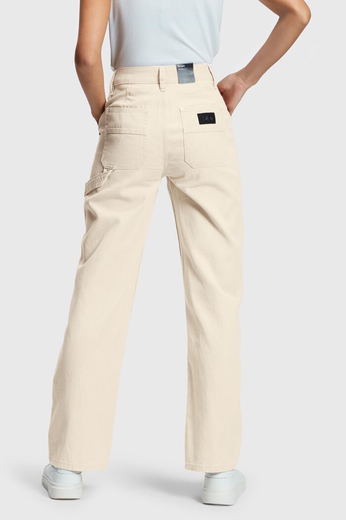 90s High-Rise-Stretchjeans, Workwear-Design mit geradem Bein