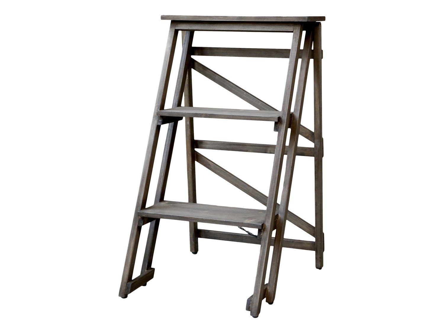 Chic Antique Dekoleiter Holz Leiter zur Deko H85/L44/B57 cm natur Pflanztreppe (1 St)