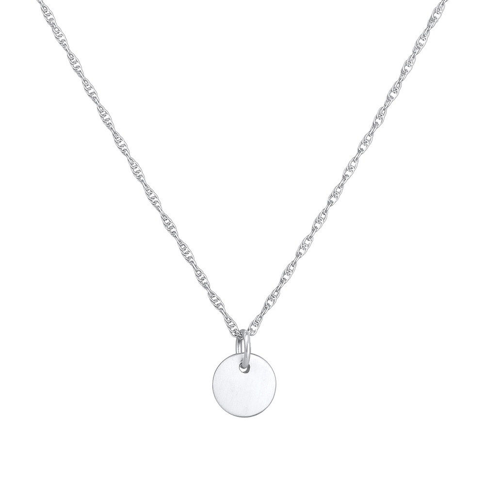 Elli Elli Collier Pendentif femme plaque ronde en argent 925 sterling Bijoux