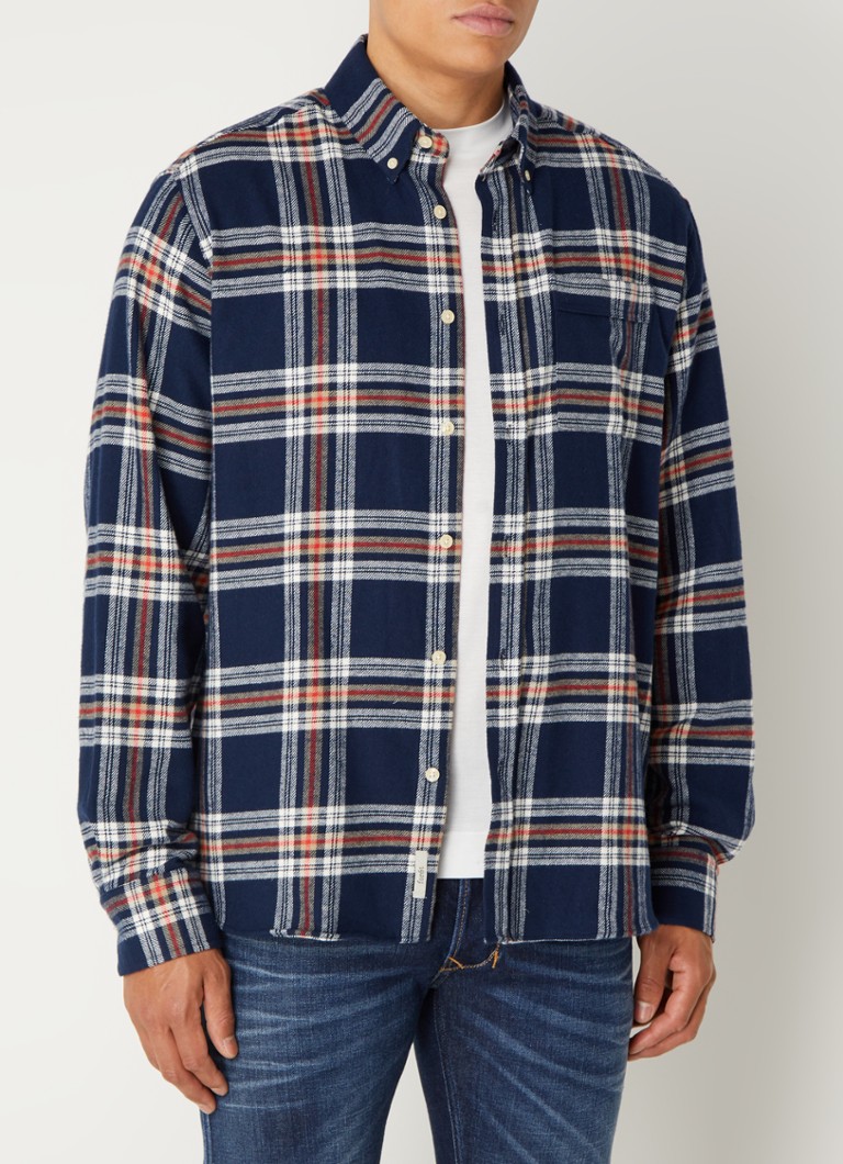 Camicia-giacca Forest Hornet dalla vestibilità classica in cotone biologico con motivo a quadri.
