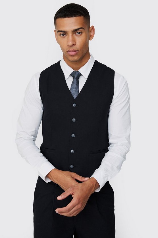 Mix & Match Slim-Fit Weste aus Leinenmischung