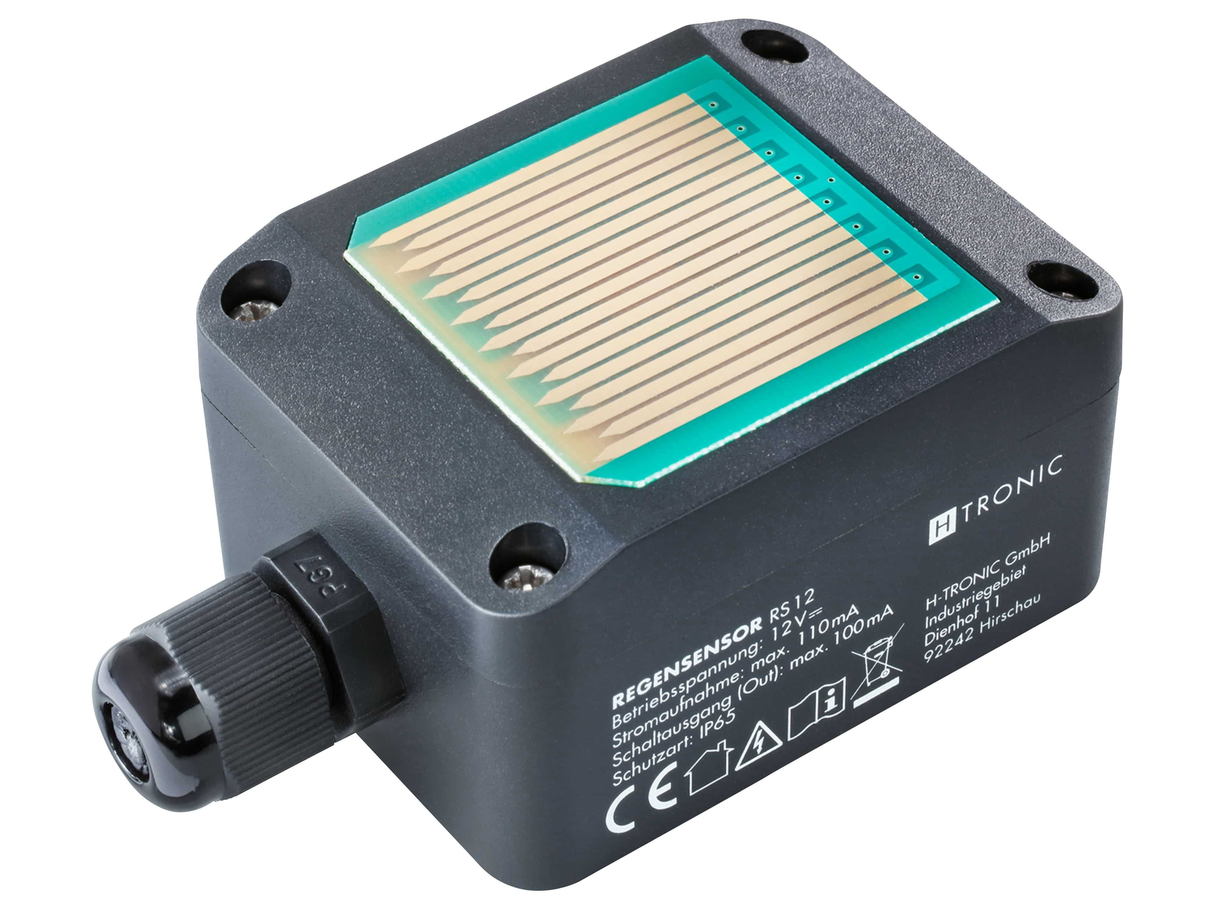 H-Tronic H-TRONIC Regensensor RS 12, schwarz Wetterstation