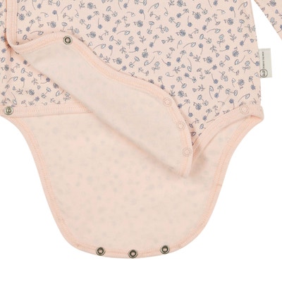 Wickelbody langarm, rosa für Mädchen