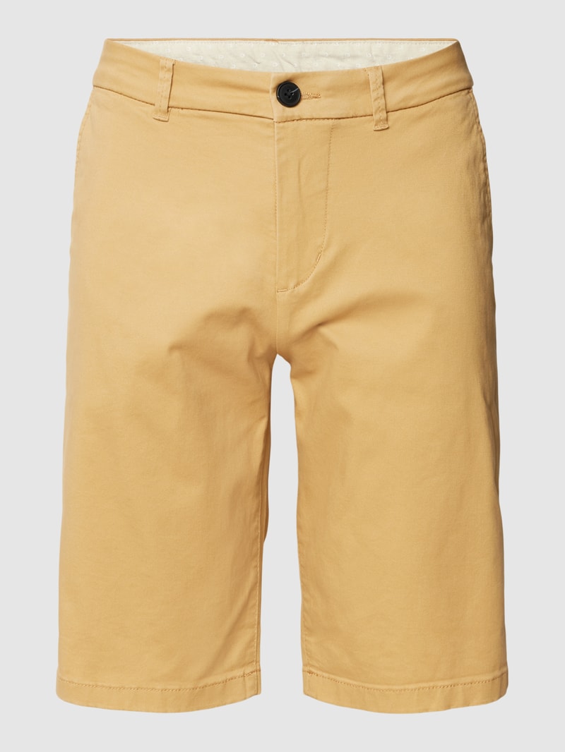 Slim Fit Chino-Shorts mit Eingrifftaschen in cognac