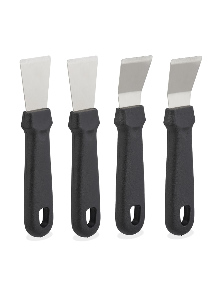 relaxdays 4 x Reinigungsschaber in Schwarz/ Silber günstig kaufen onesize