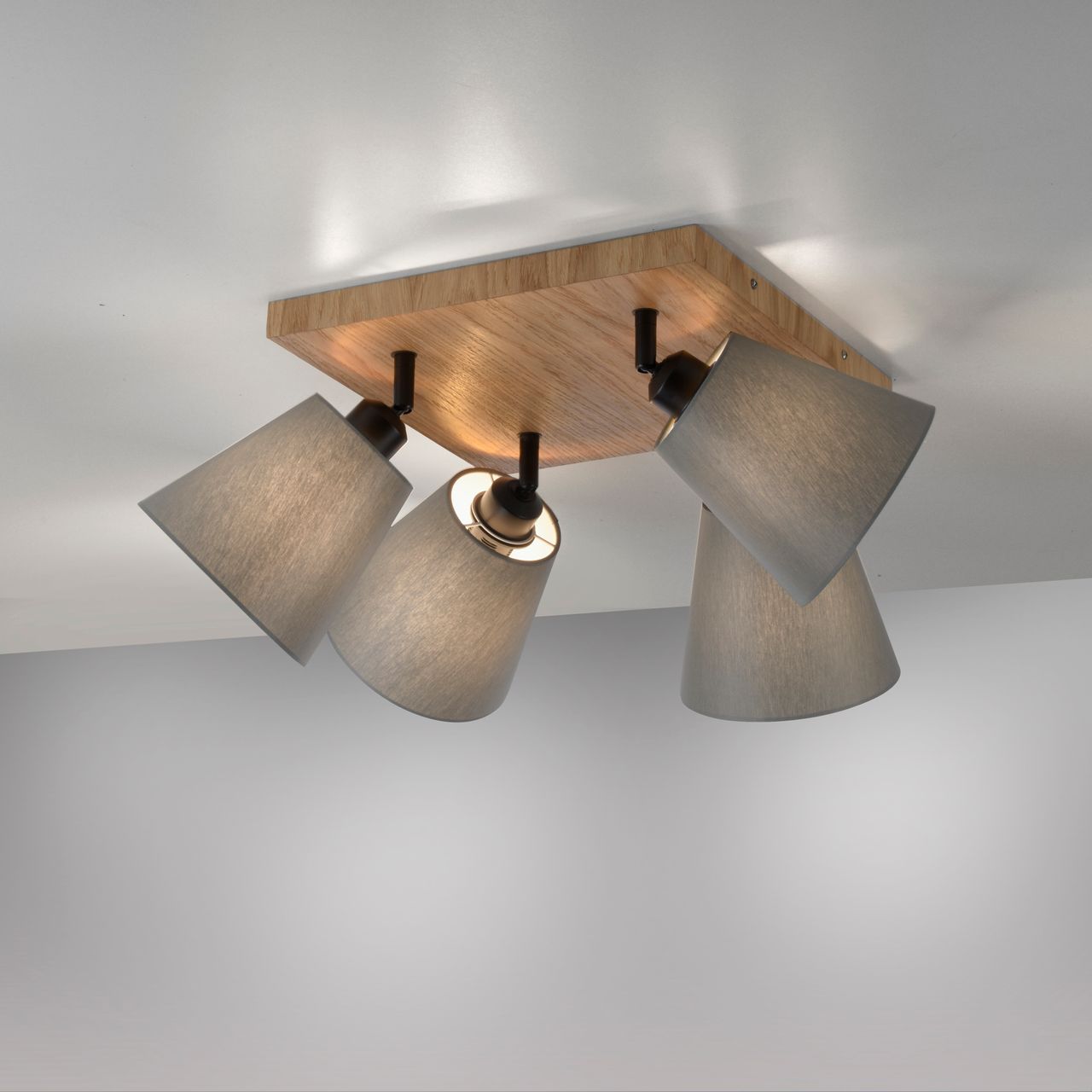 JUST LIGHT Deckenleuchte GREEN MICHEL, 4x E27/40Watt max., Holz-natur